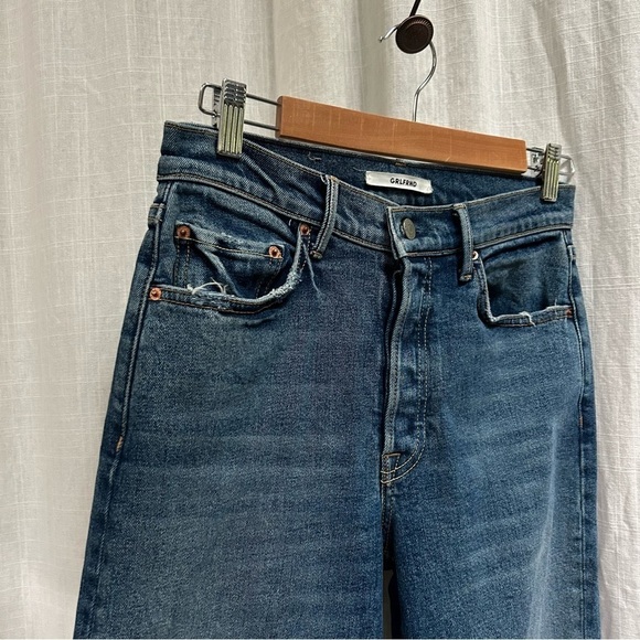 GRLFRND Helena button Fly High rise raw hem jeans size 27 - Picture 3 of 9